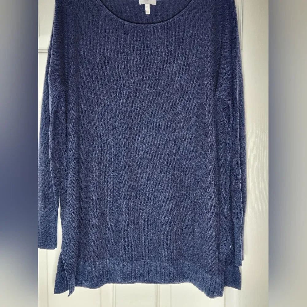 JOIE M Sweater Womens Navy Blue Zephyrine Wool Cashmere Blend Tunic Boatneck